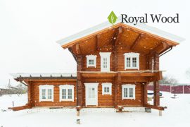 Деревянный дом из лафета площадью 160 м². Норвежская рубка
