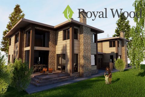 Проект дома по технологии timber frame на две семьи «Терфорд» — 213/427 м²