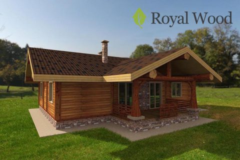 Проект деревянного дома из кедра «Уоллес» — 134 м²