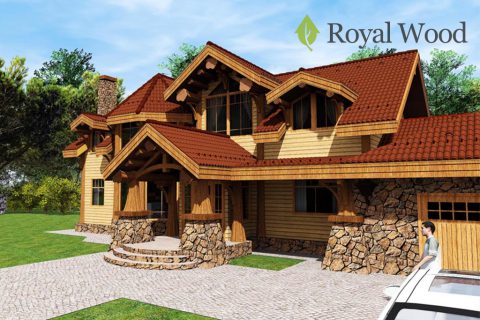 Проект дома из массива кедра ручной рубки «Тахо» — 402 м²