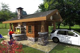 Проект гаража по технологии post and beam — 27м²
