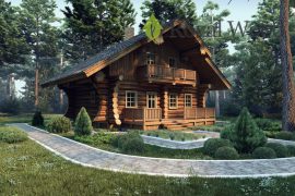 Проект небольшого деревянного дома-бани «Лунд» — 110м²
