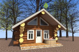 Проект деревянной кедровой бани «Пэрри» — 51 м²